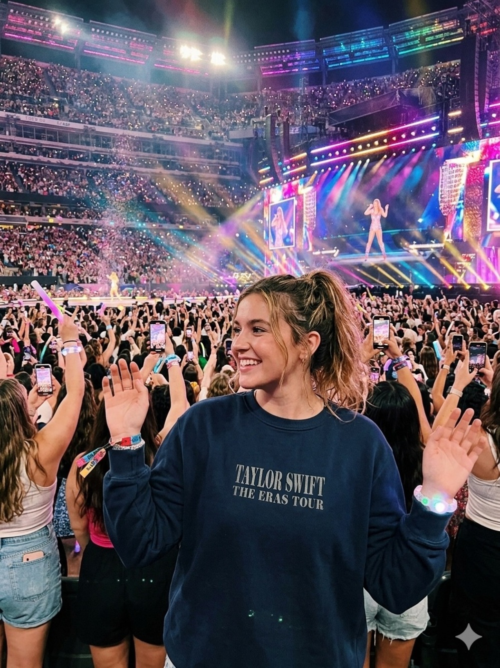 Taylor Swift Navy Crewneck Sweatshirt ‘The Eras Tour' Bootleg
